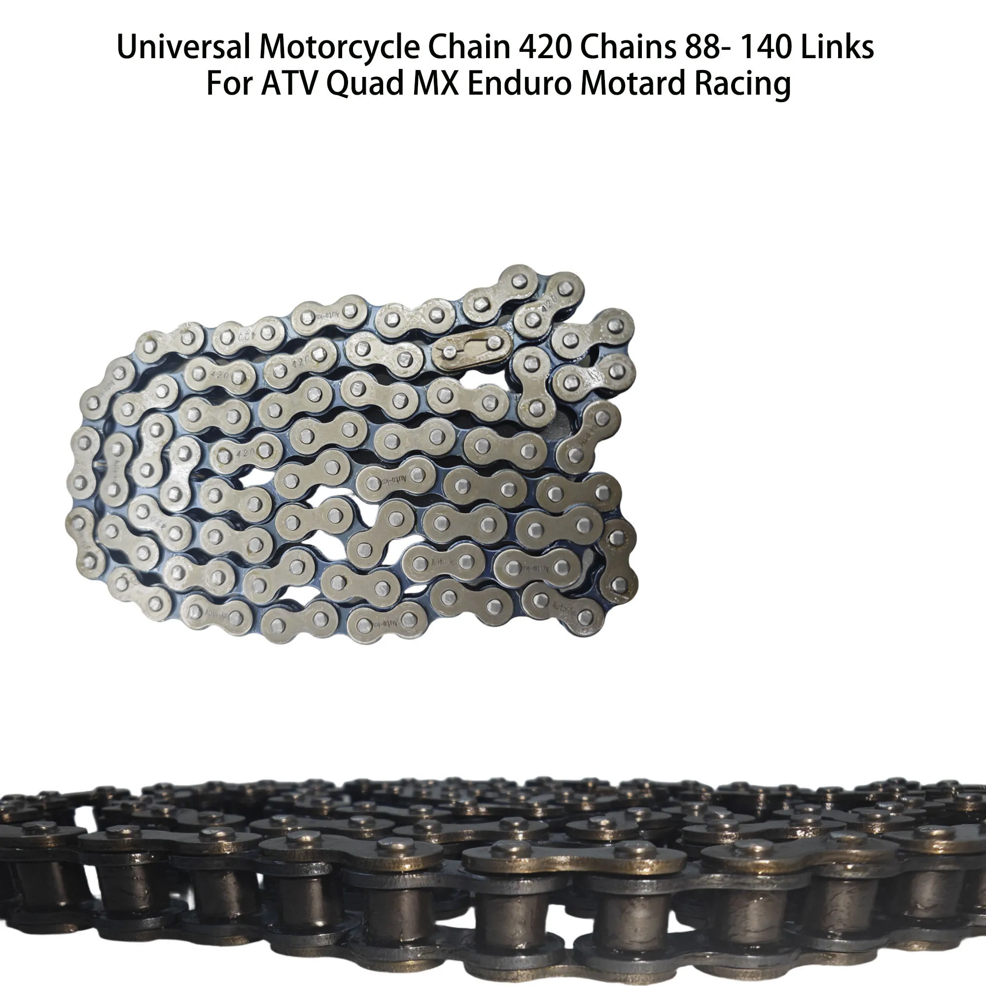 

Universal Motorcycle Chain 420 Chains 88-140 Links for ATV Quad MX Enduro Motard Racing