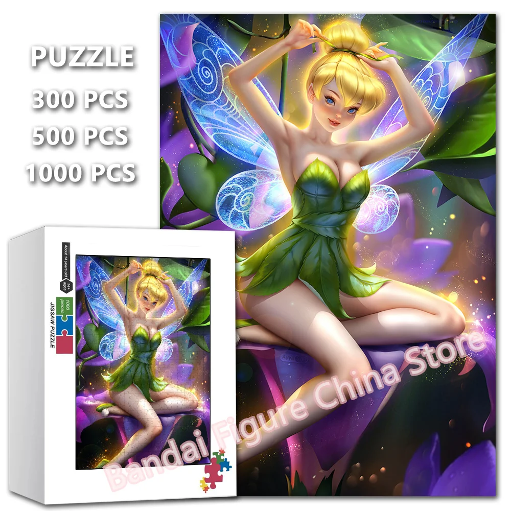 

Пазлы Tinker Bell из 300/500/1000 частей, Мультяшные фильмы Disney, пазлы с принтом Питера Пэна, интерактивные игрушки «сделай сам» для декомпрессии