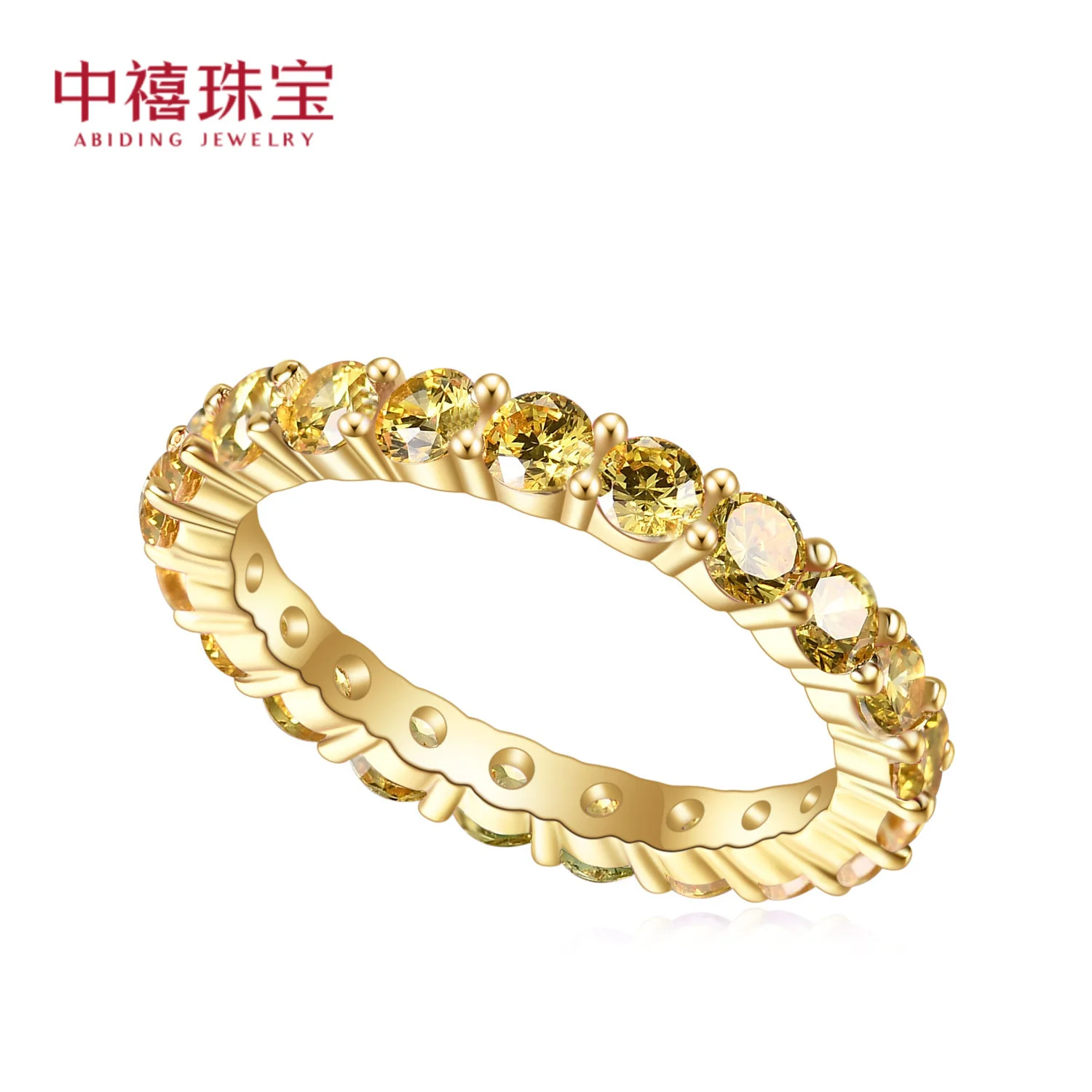 

genuine real brand jewels Stylish, Simple, Light Luxury s925 Deep Gold Zirconium Full Arrangement Ring Made of Precision Pure Si