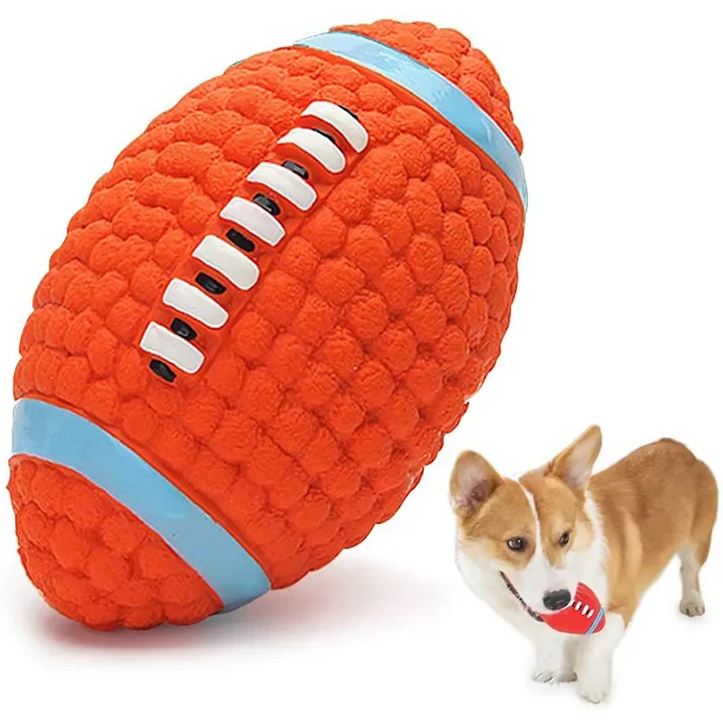 Bite-resistant Dog Toys For Small Medium Large Dogs Safe Pet Chew Toys Bouncy Football Squeaker Floatable Puppy Ball