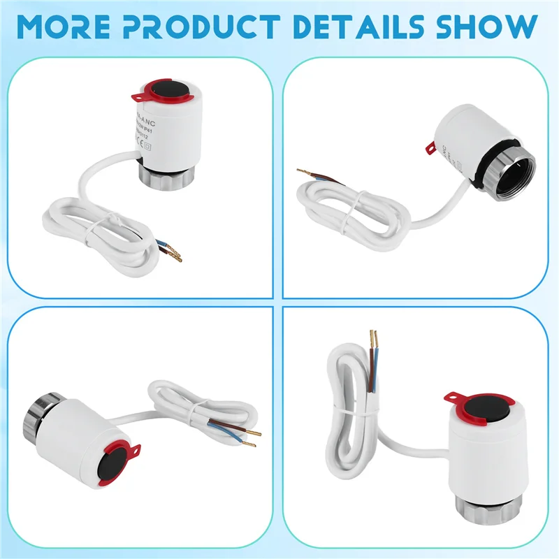 2025 estilo caliente 4X 230V normalmente cerrado NC M30x1.5Mm actuador térmico eléctrico para calefacción por suelo radiante TRV radiador termostático V