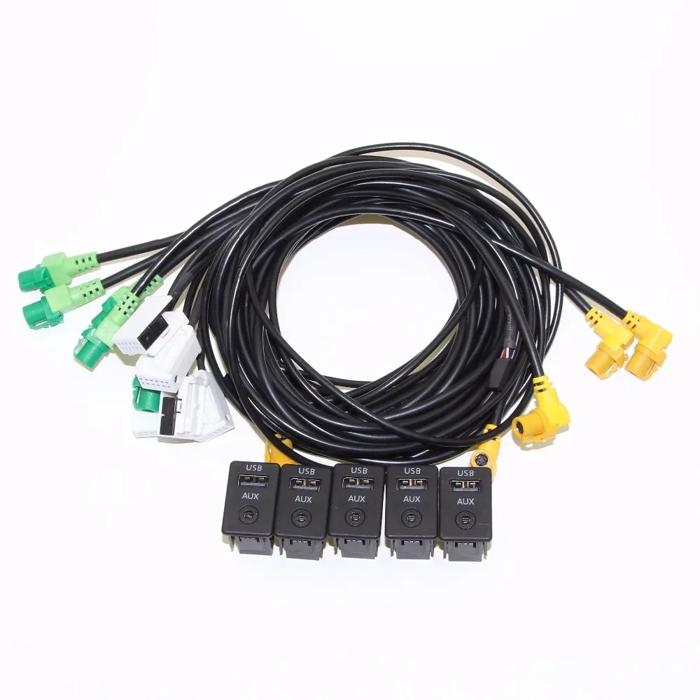 

5 шт. RCD510 RNS310 OEM AUX + USB-переключатель и кабель для VW Passat B6 B7 CC Touran 3CD 035 249A 3CD 035249 3CD 035 249