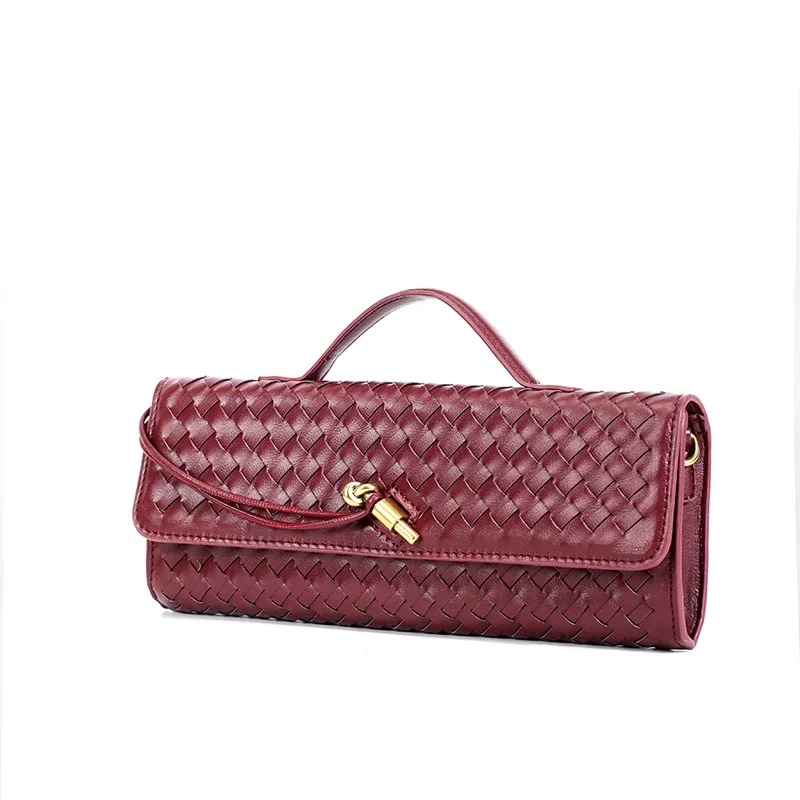 2024 pu Leather Single Shoulder Bag for Evening Party Handbag Crossbody Bag New Hand-woven Soft