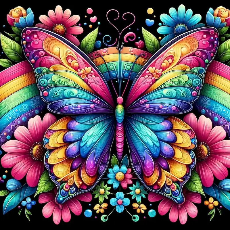 

GATYZTORY Diamond Painting Colorful Butterfly Full Square Diamond Embroidery Mosaic Sale Animal Home Decoration Wall Art