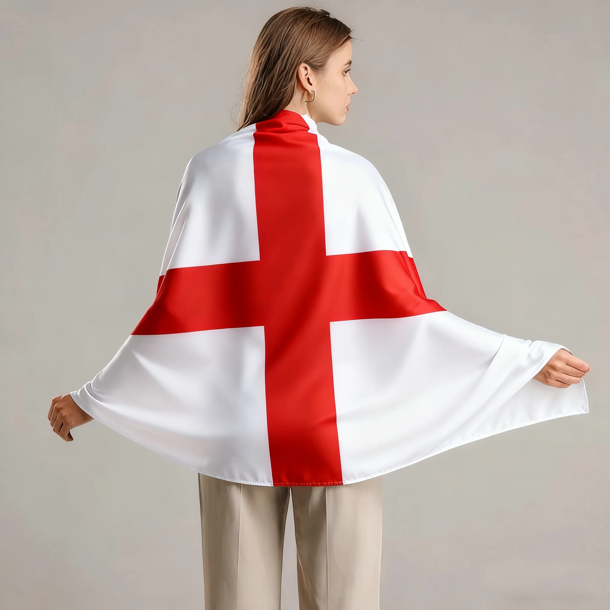 FLAGap 3x5ft Personalized English polyester hand-held flag, shawl football event party, with 2 buttonswith 2 buckles