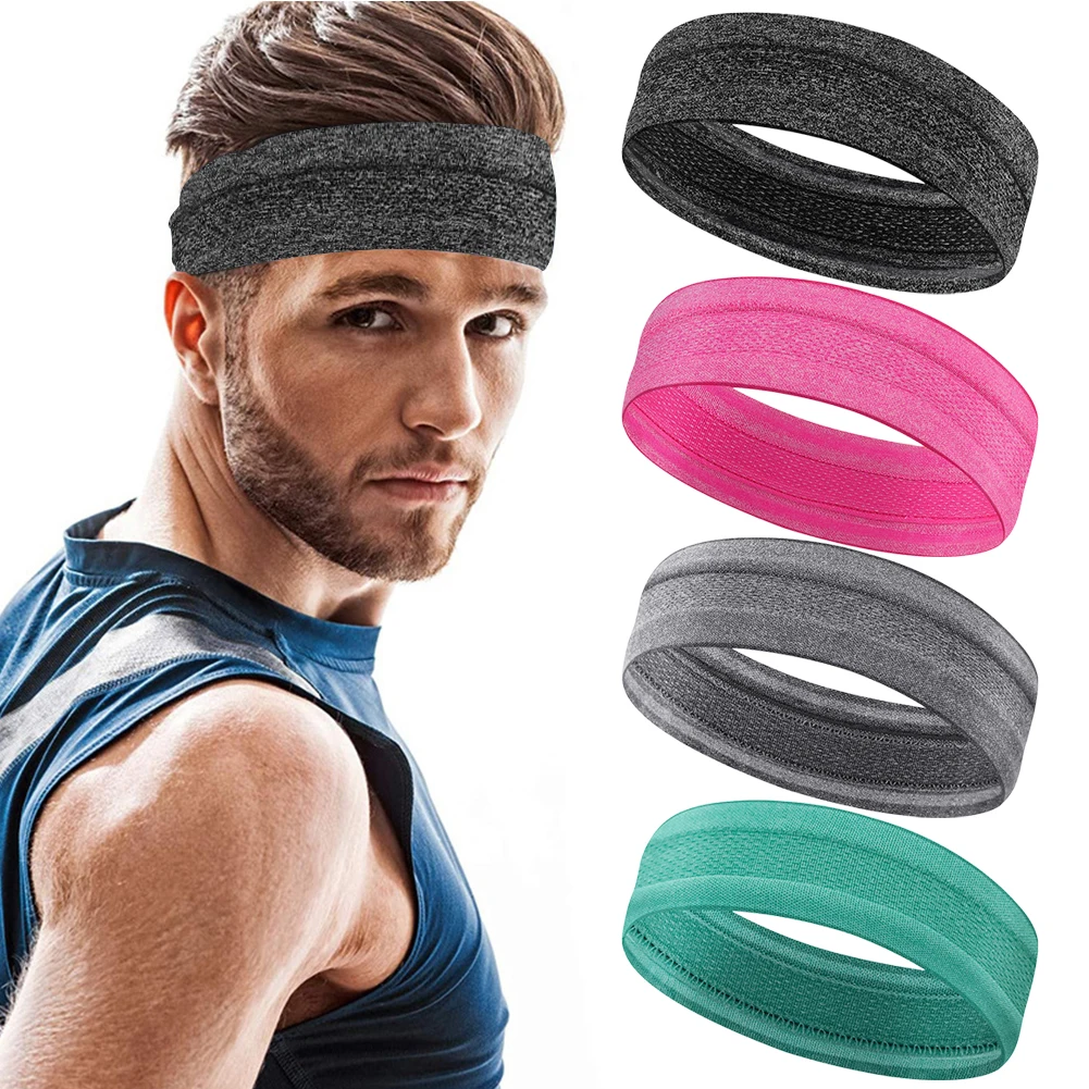 

Sports Headband Elastic Hair Wrap Moisture Wicking Workout Sweat Bands Anti Slip Breathable for Yoga Tennis Basketball