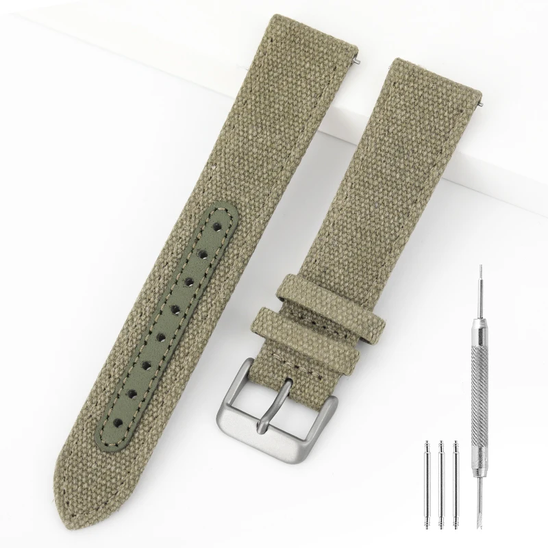 Watchdives 20mm Nylon Watch Strap Army Sports Strap Wristband Belt Universal Replacement Comfortable Wristwatch 22mm Bracelet