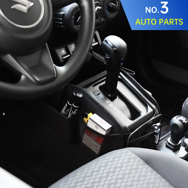 Car Gear Shift Storage Bag Organizer Tray Oxford Cloth For Suzuki Jimny JB64 Sierra JB74W 2019 2022 Interior Accessories