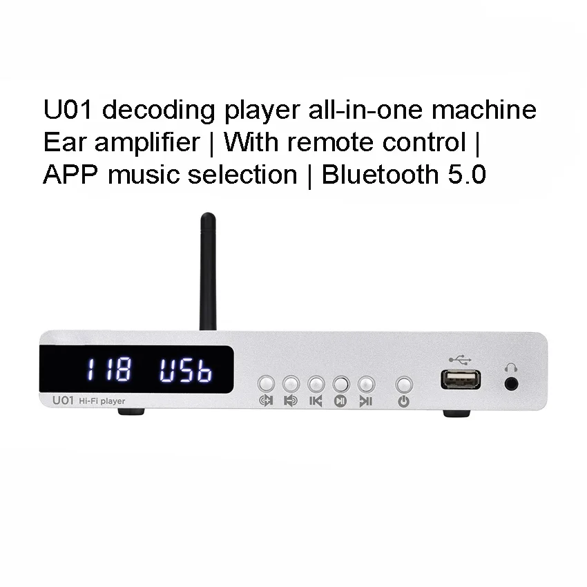 U01 Lossless Music USB Flash Drive APE Player ES9038 Decoder Digital Turntable Bluetooth 5.0