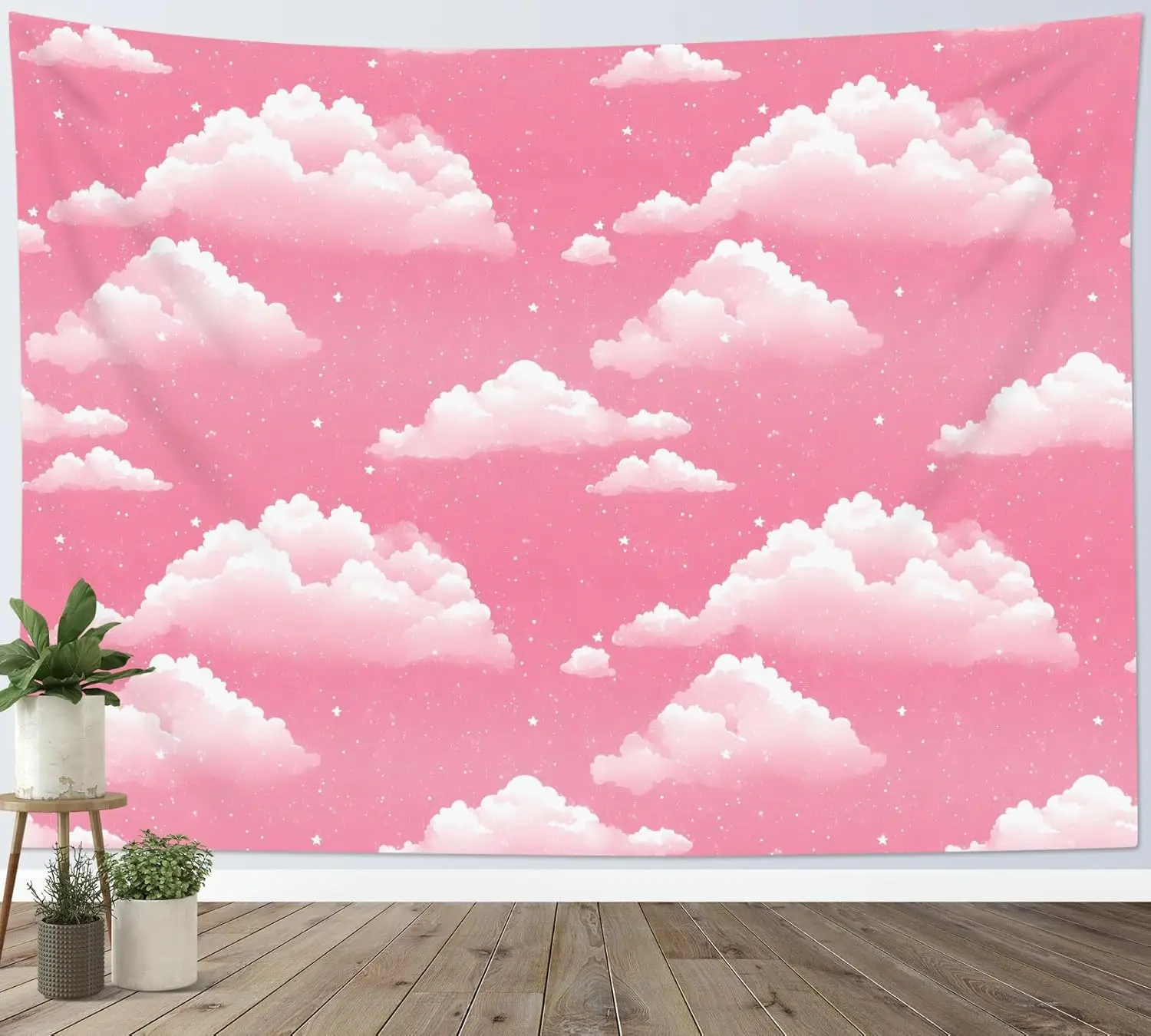 

Розовый гобелен с облаком, настенный гобелен для спальни, природный пейзаж, стена гостиной, художественный гобелен, украшение для общежития, фон,