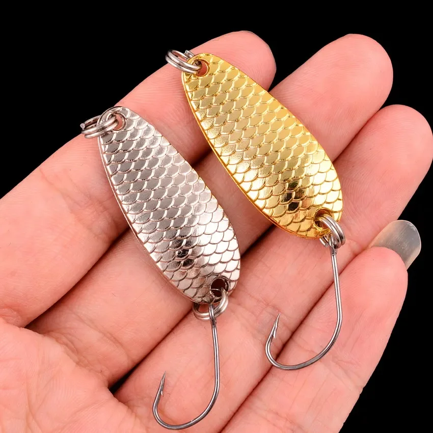 Aorace 1PCS Metal Spinner Spoon trout Fishing Lure Hard Bait Sequins Noise Paillette Artificial Bait small hard sequins spinner