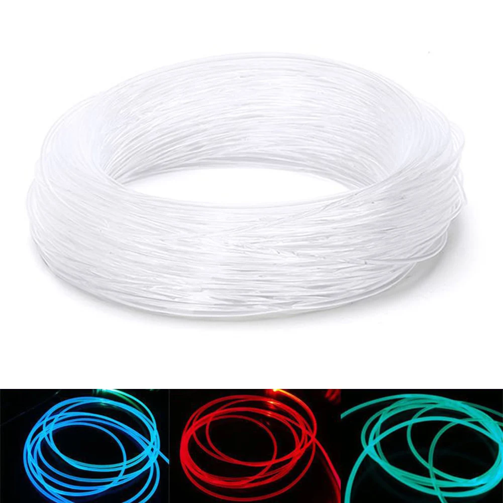 PMMA-Cable de fibra óptica con brillo lateral, 2M x 4mm, para luz LED de coche, cinturón de iluminación brillante, tira de luces de fiesta, decoración automática