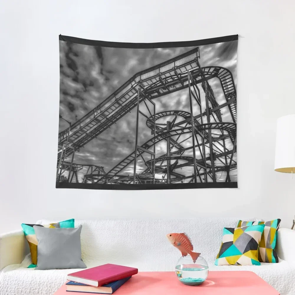 

Monochrome Rollercoaster Tapestry Korean Room Decor Carpet On The Wall Tapestry