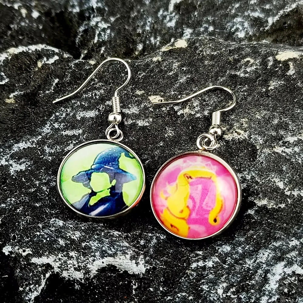  الفيلم الشريرة Elphaba و ليندا تأثيري الأذن المعلقات اكسسوارات القرط مجوهرات هدية عطلة حفلة هدية الكريسماس #4