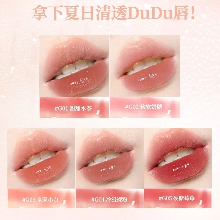 GOGOTALES ถังน้ําแข็งขนาดใหญ่ลิปสติก Mirror Lip Glaze PURE Desire Moisturizing Whitening Water Light ลิปสติกแต่งหน้า Lipgloss