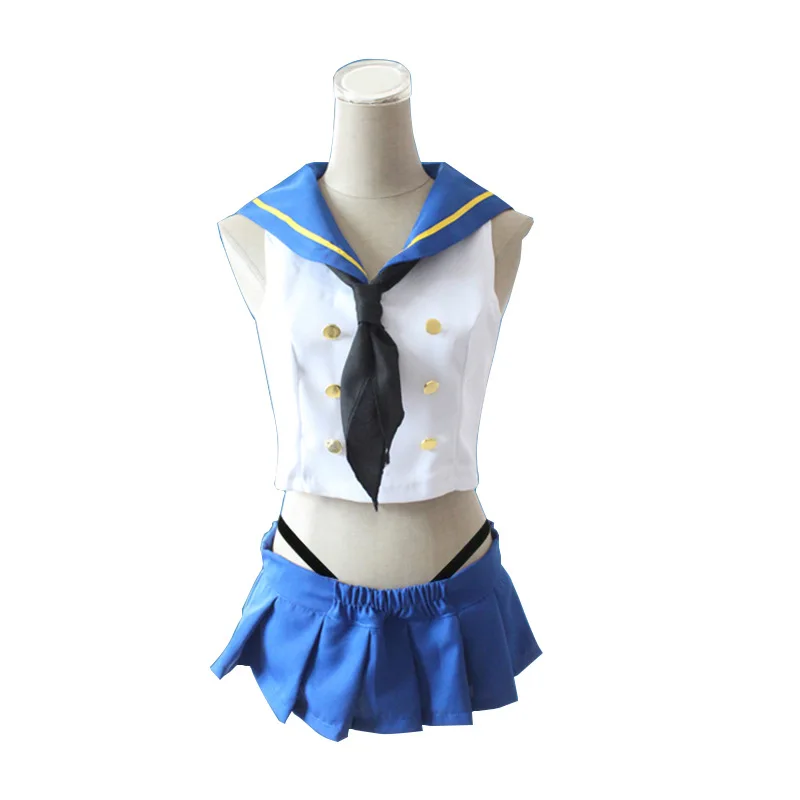 Shimakaze Cosplay Anime Kantai Collection Shimakaze Cosplay Costume Girl\'s Uniforms wig Sailor Dress Suit Halloween Party