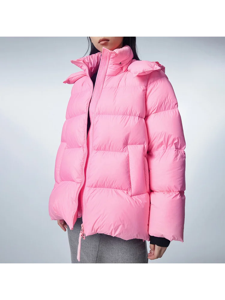 Short Down Padding Jacket for Women Side Split Loose Warm Puffer Coats Korean Popular 90 White Duck Down Outer Luxury Cl