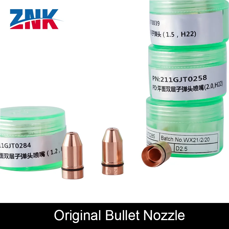 ZNK 10PCS Raytools Original Bullet-shaped Nozzles Single Double Fiber Cutting Nozzle for Raytools Head