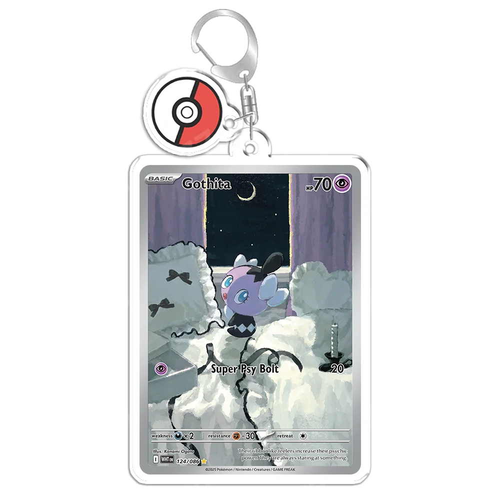Keychain for Pokemon Dwebble Lampent Rapidash Cofagrigus Anime Game Fans Gifts Recycled Acrylic Backpack Pendant Decoration Rare view 3