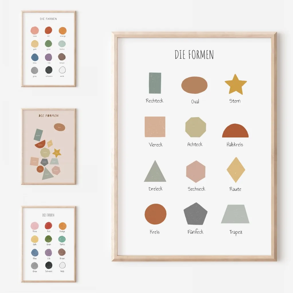Minimalist Color Wall Art Solar System Rocket Astronaut Poster Geometry Print Preschool Education Canvas Painting Home Decor