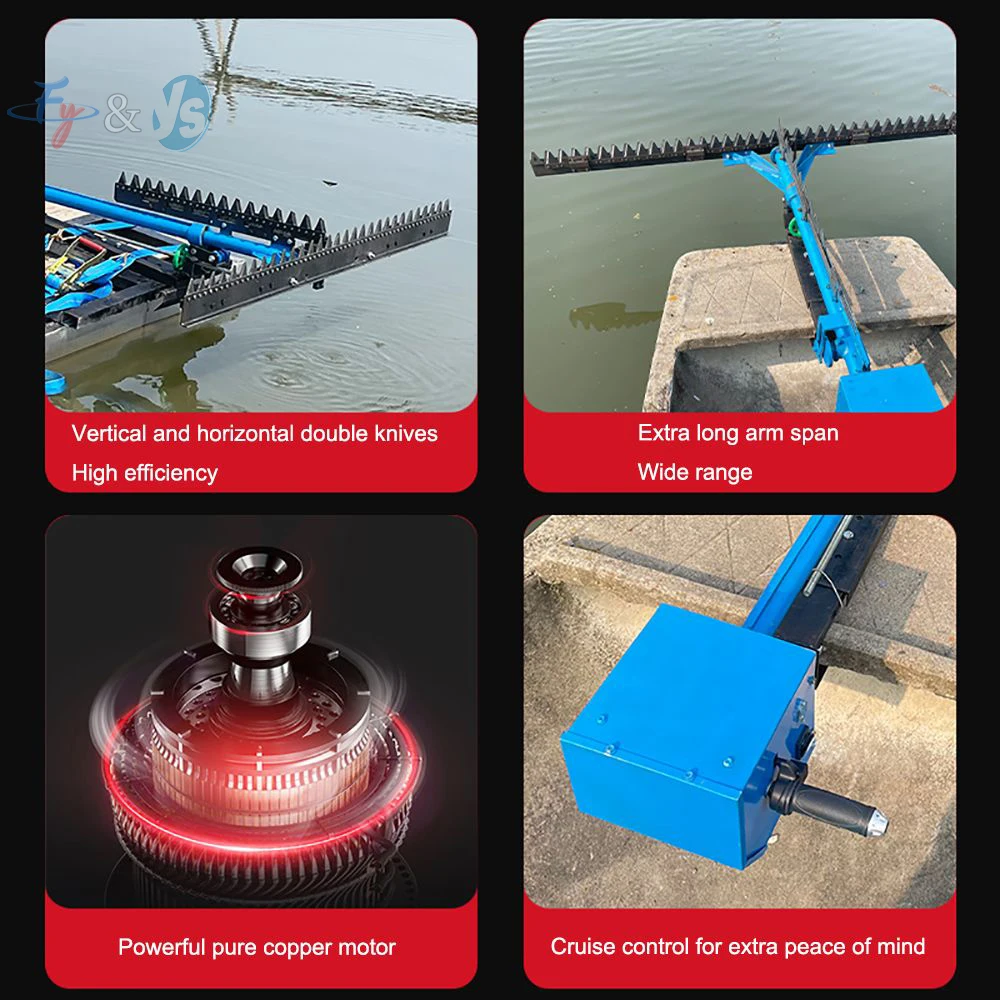 Brushless Electric Underwater Aquatic Weed Harvester – Cuts Lotus Leaf/Reed/Water Chestnut, for River/Park/Lake
