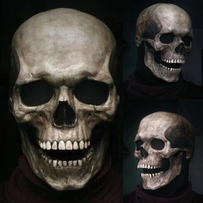 3d Skeleton Skull Horror Mask Adults Cosplay Costume For Halloween Party Halloween Full for Head Skull Mask helmet