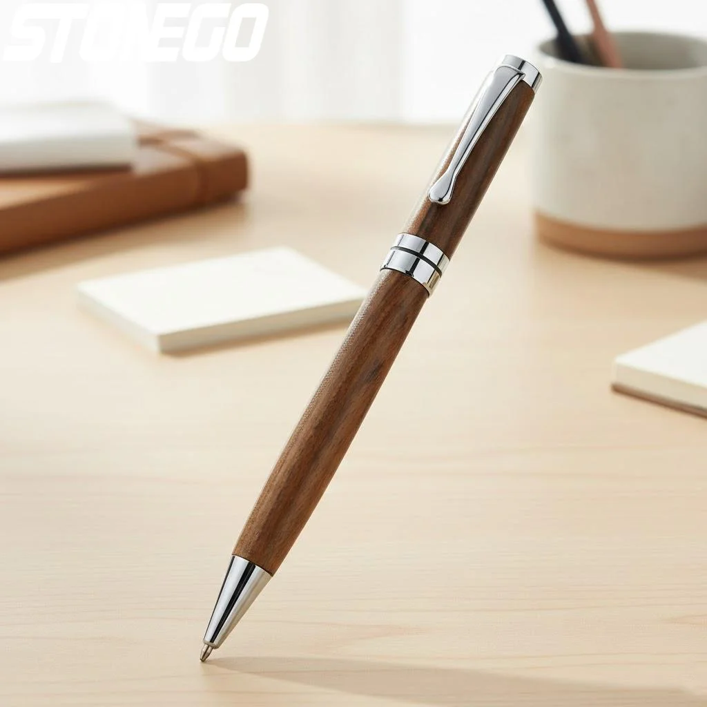 

Wooden Twist Ballpoint Pen Retractable Rollerball Smooth Writing Signature Executive Business Pen for Office Use