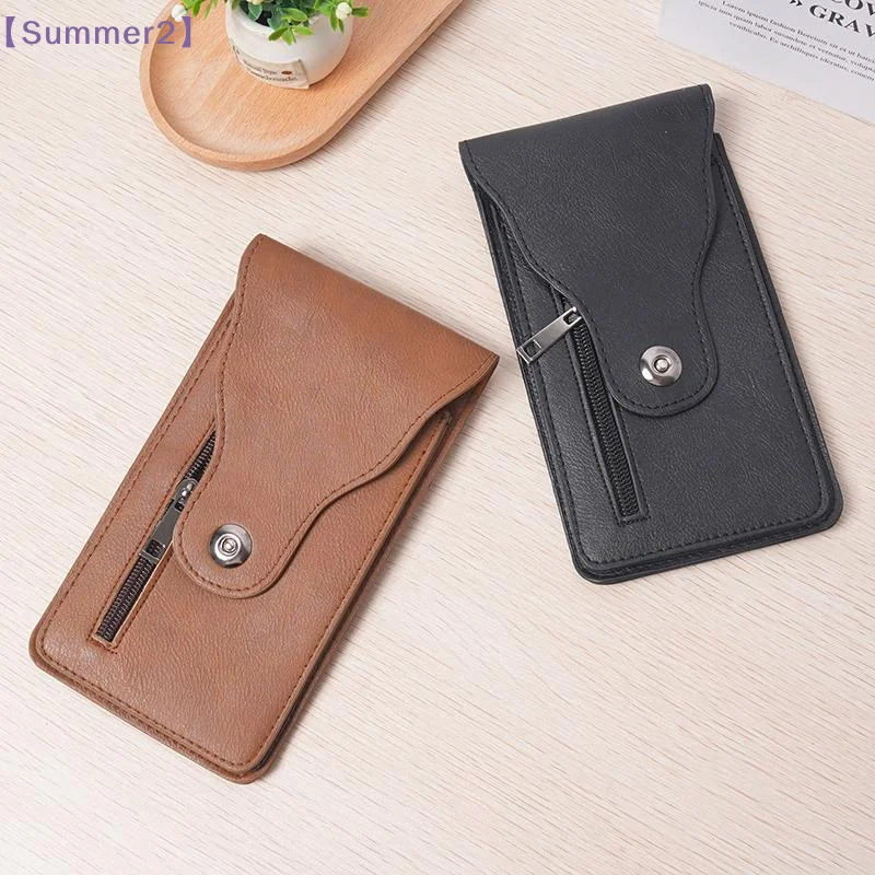 

【Xia2】PU Leather Men Waist Pack Portable Mobile Phone Bag Hasp Waist Wallet With Belt Clip For Working Running{S}