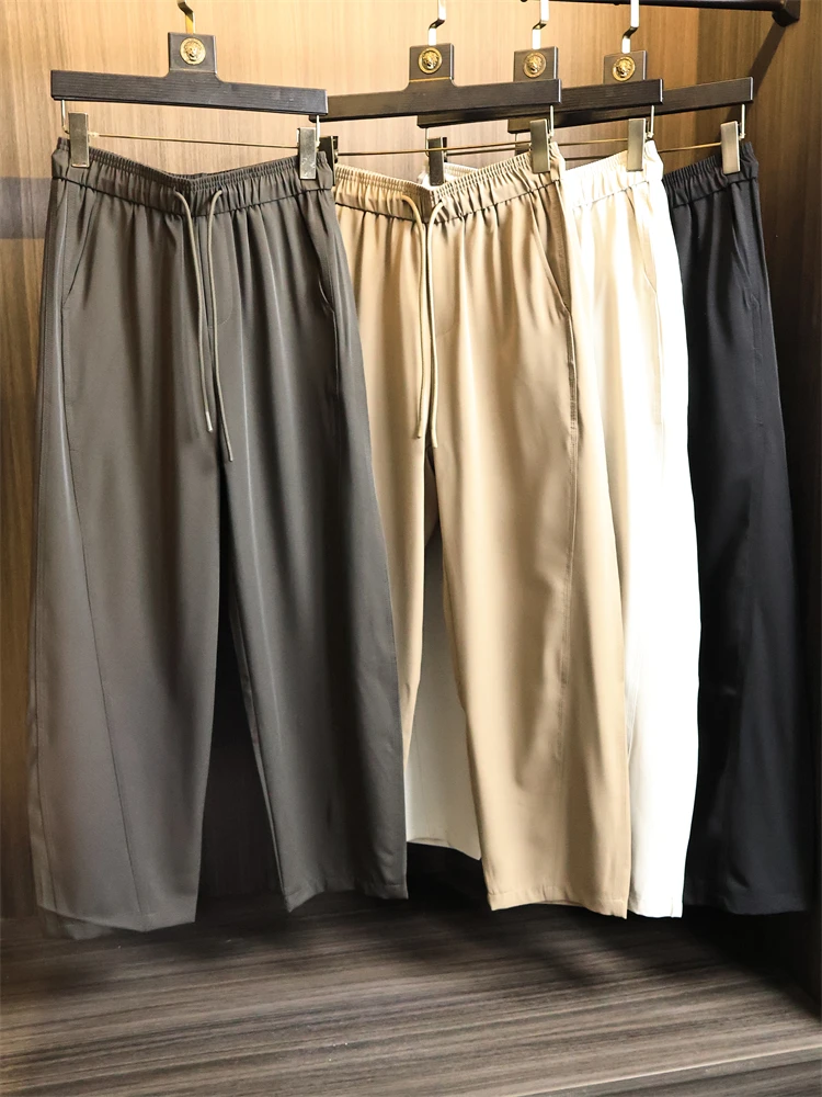 

Silky Smooth Cool Men's Early Autumn Outdoor Sports Moisture ng Breathable Casual Pants Trendy Straight Leg Polyester Fiber