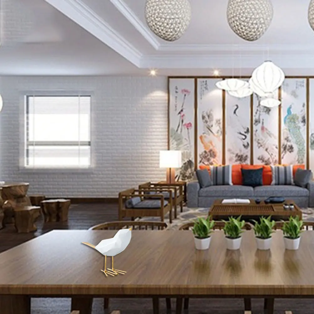 

Golden Resin Bird Statue Adorable Desktop Decor For Home Office Living Room Bedside Gift Bird Figurines Home Decor