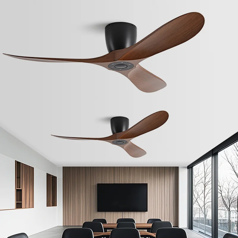 36/42/52 Inch Low Floor DC Motor Ceiling Fan with Light and Remote - 6-Speed Silent Deal NO Light for Low Ceilings for Bedroom