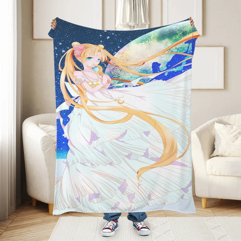 

Microfiber Bedding Nap Blanket Z-Sailor moons Sofa Winter Fluffy Soft Blankets for Winter Warm Knee Bed Fleece Camping Custom