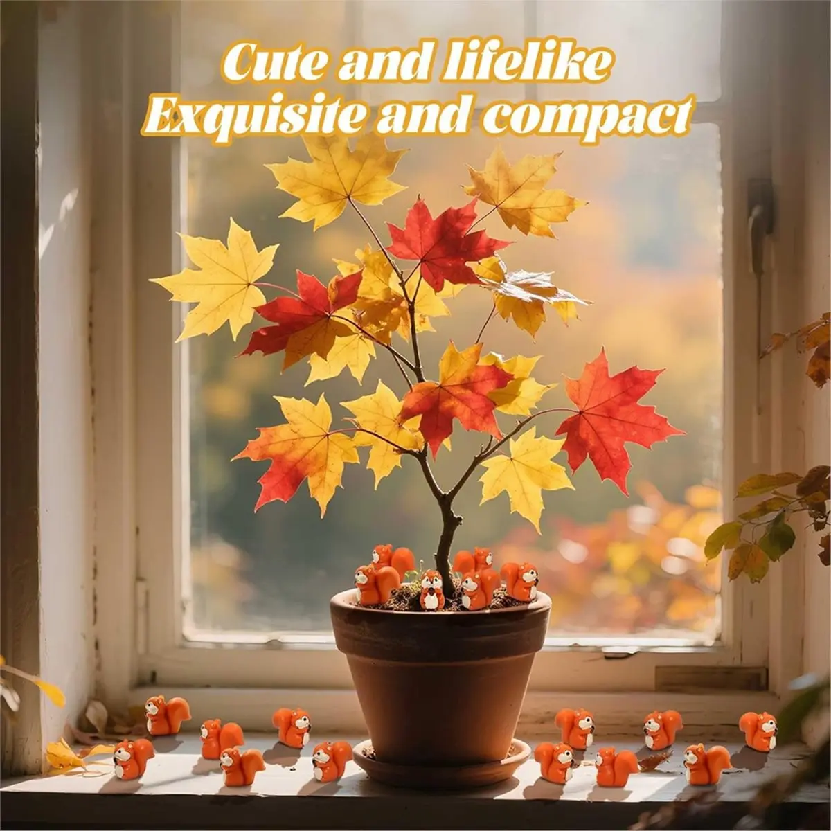 100 Pcs Mini Resin Squirrel Figurine Small Squirrel Miniatures Bulk Adorable Garden Accessories for Micro Landscape Moss