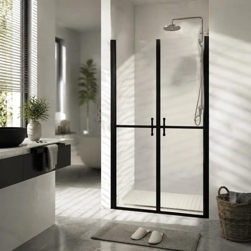 Porte de douche transparente haut de gamme en verre de sécurité ESG résistant, avec largeur réglable de 93 à 96 cm et hauteur de 190 cm, adaptée aux salles de bain modernes personnalisées