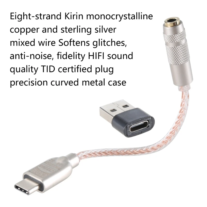 USB naar 3,5 mm geluidsadapter Type hoofdtelefoonadapter DAC-kabel geluidsadapter met CX31993 MAX97220 chip DAC-adapter