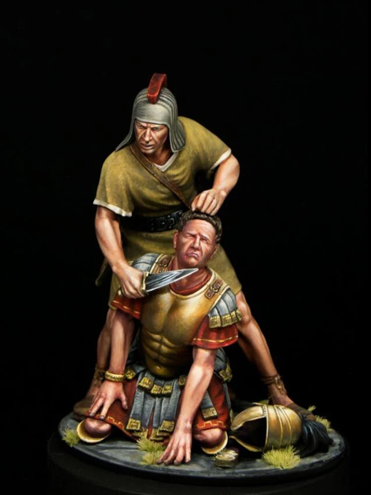 Harzfigur Soldat 1/24 75MM Antike Fantasy OFFIZIER Krieger KAMPF Modell Unmontierter Unbemalter Figurenbausatz