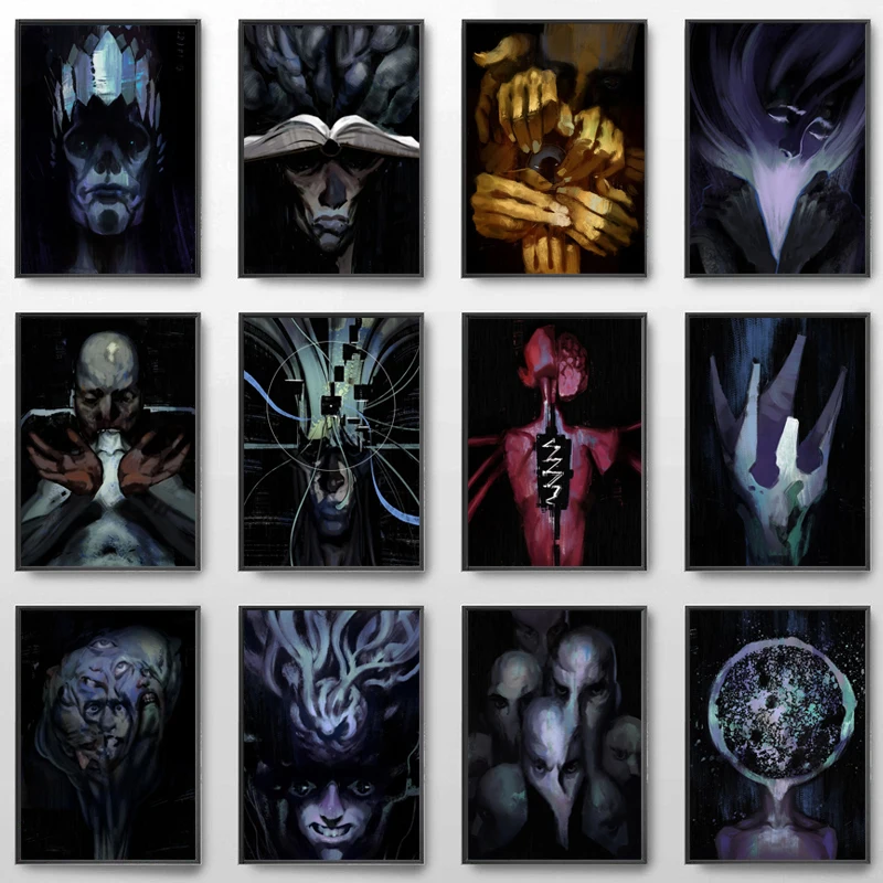 (No frame)1pcsAbstract Horror Disco Elysium Game Portrait Canvas Painting Posters and Prints Wall Art Pictures for Living Roo