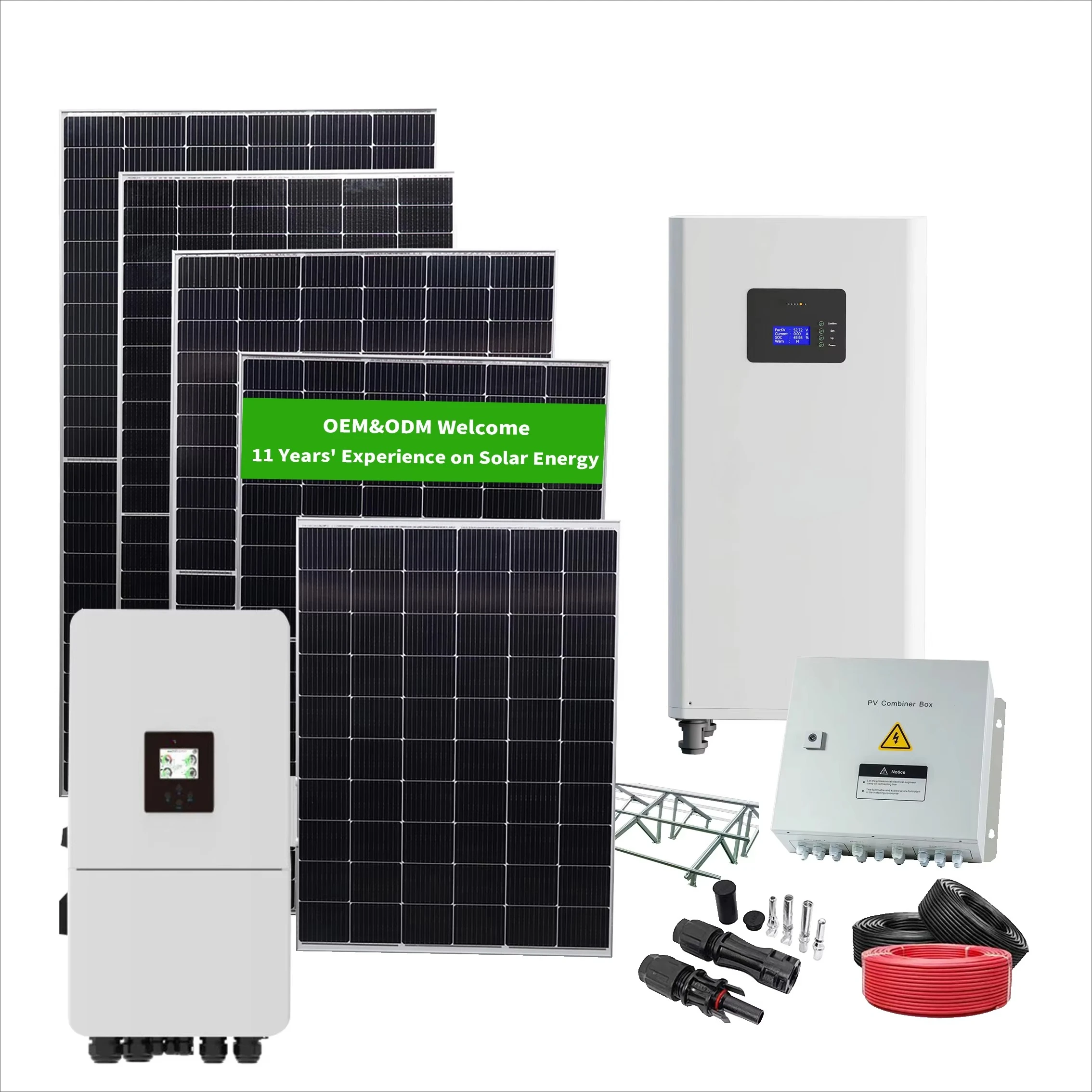 10KW Growatt Deye Inversor Híbrido Sistema Híbrido Solar 10KW Sistema Solar Sistema de Controle Off-Grid para Rastreamento Solar