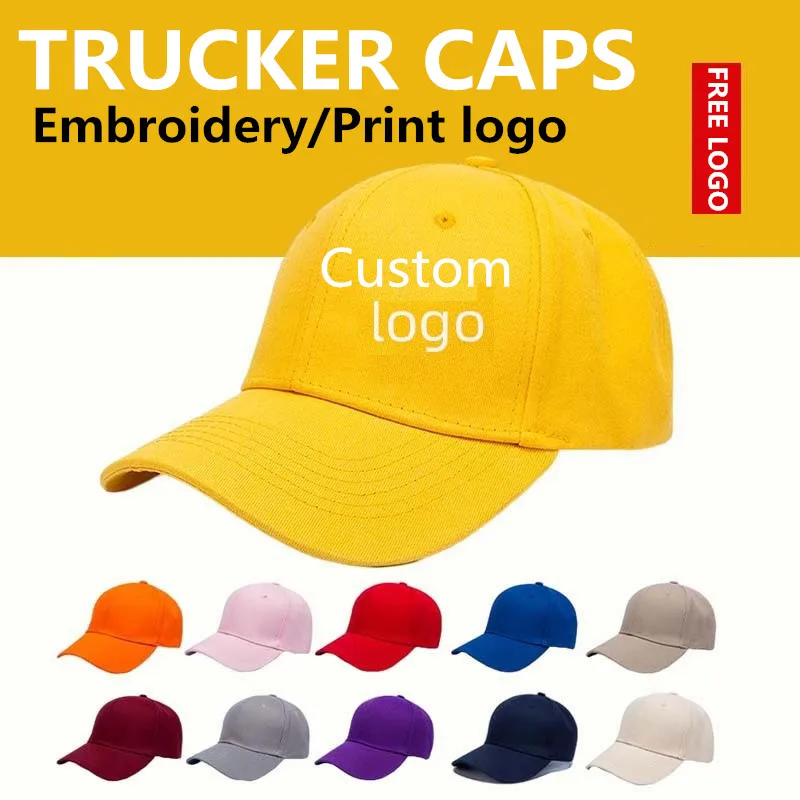 

Custom logo sports hat Adult men women solid leisure snapbacks baseball caps Trucker hat with diy logo Fishing golf caps gorros