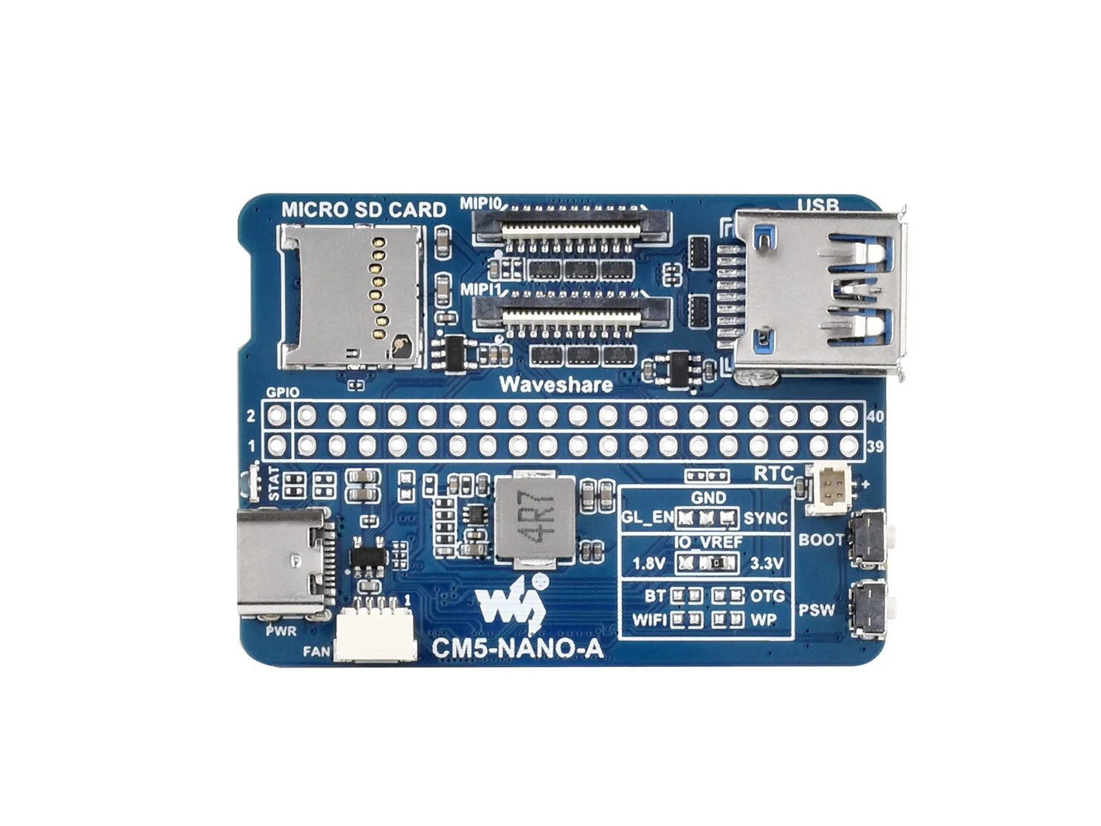 Nano-basisbord (A) voor Raspberry Pi Compute Module 5, dezelfde maat als de CM5-interface / uitbreiding / voeding, interface-uitbreiding,
