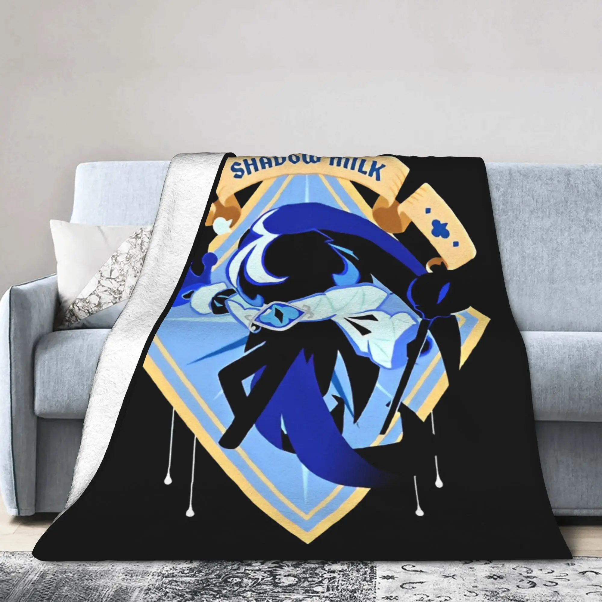 Cookie Run Kingdom Shadow Milk Cookie Blanket Runner Game Plush Throw Blanket Bed Sofa Decoration Soft Warm Bedspread Portable