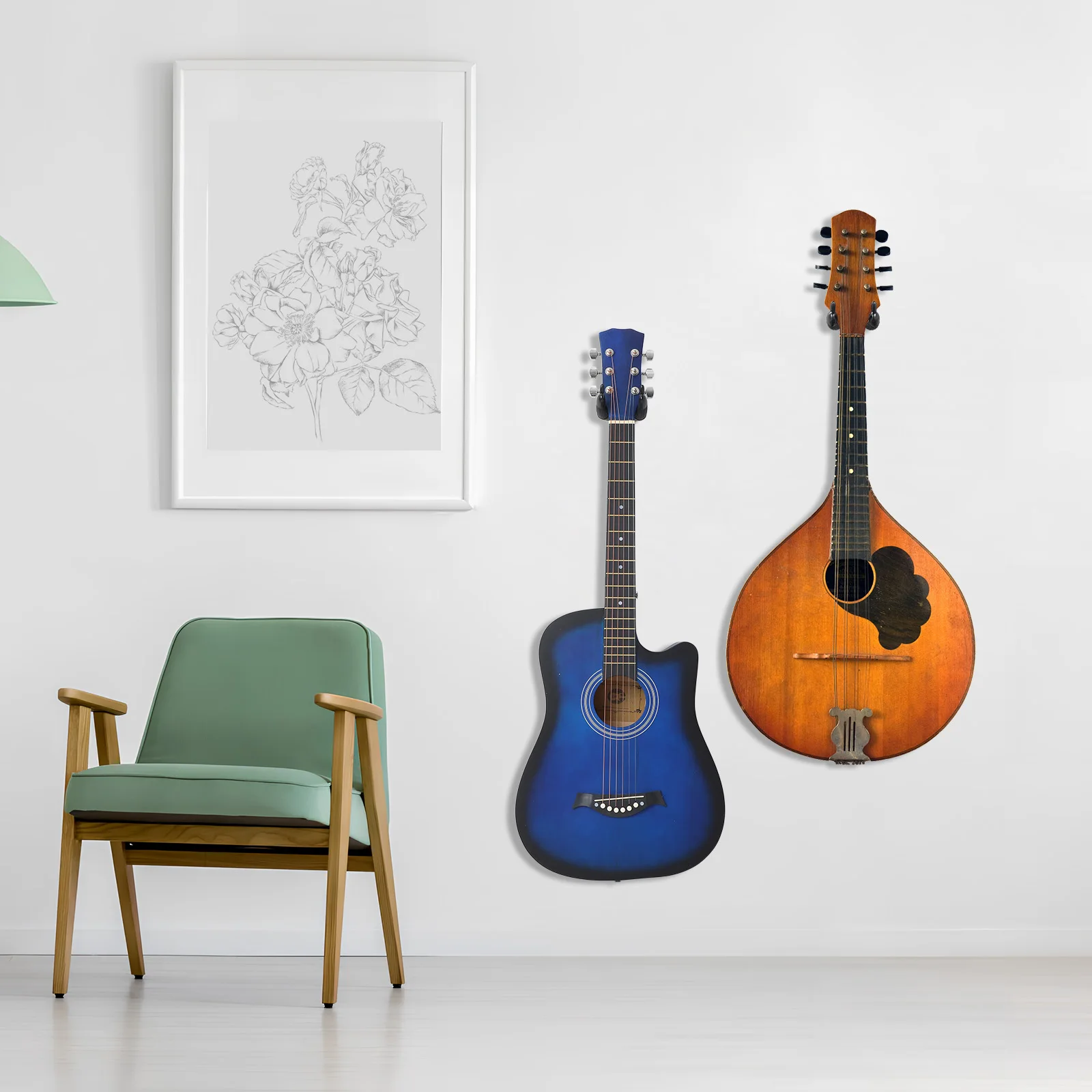 Cabide de parede para guitarra, suporte durável para guitarra, borda arredondada suave, rack de armazenamento, fácil instalação, gancho de parede para ukulele acústico elétrico