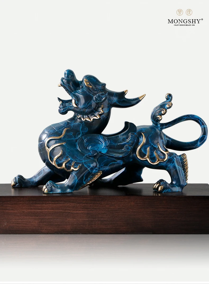 2023 Home store Company  mascot talisman Bring wealth money GOOD LUCK ZHEN ZHAI Dragon PI XIU BRONZE Sculpture FENG SHUI Statue