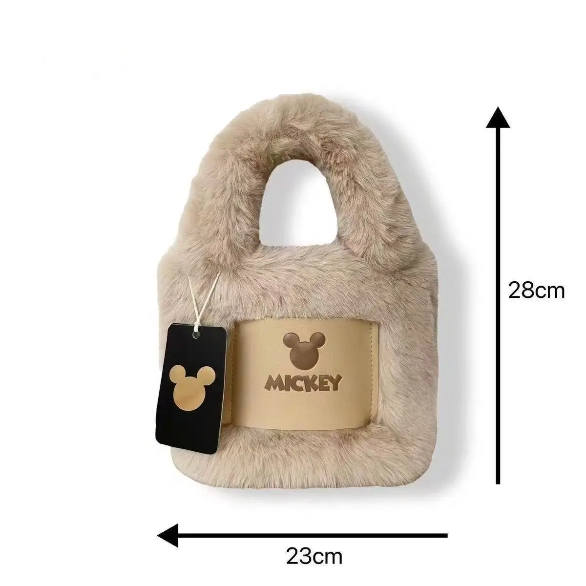 Bolso tipo cubo de piel sintética de Mickey Mouse, bolso cruzado de moda de invierno, bolso de hombro de felpa suave de gran capacidad para mujer
