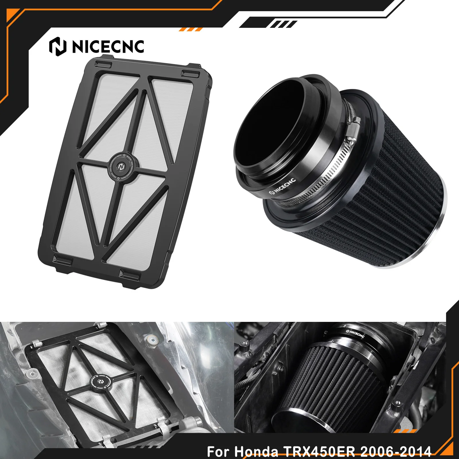 Kit De Filtro De Admisión De Aire De Alto Flujo Nicecnc Con Tapa De Caja De Aire Para Honda Trx450R/Er 2006-2014 Atv, Accesorios De Mejora De Aluminio — -42%, 30.77€ Coupon, from 40.79€ – 42% descuento – €40.79