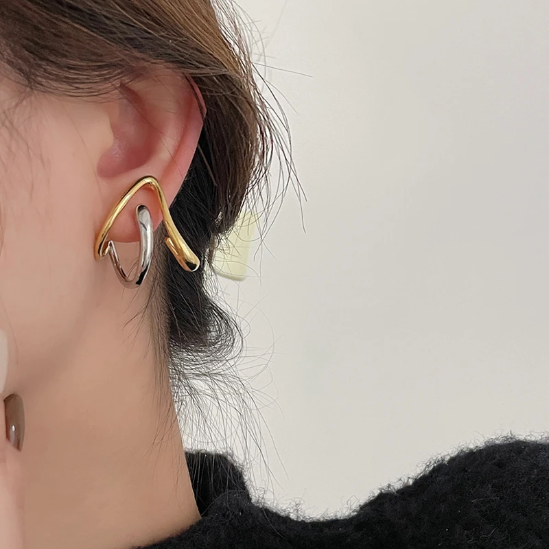 Exaggerated irregular style studs three-dimensional design sense abstract earrings attend cocktail party earrings