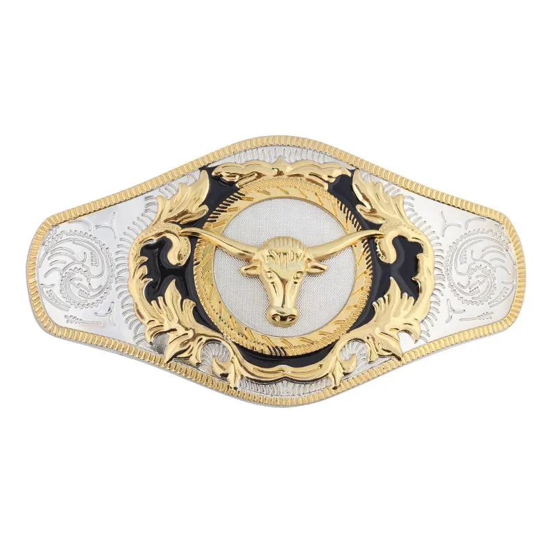 Super Big Mens Belt Buckle Head  Golden Horse Cow Waistband DIY