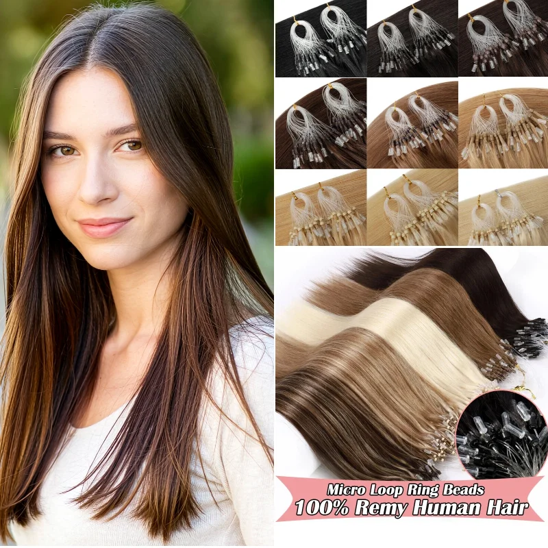 human-remy-hair-micro-loop-hairpiece-100-strands-14inch-1b-8-quick-install-for-party-glam-volume-factory-direct