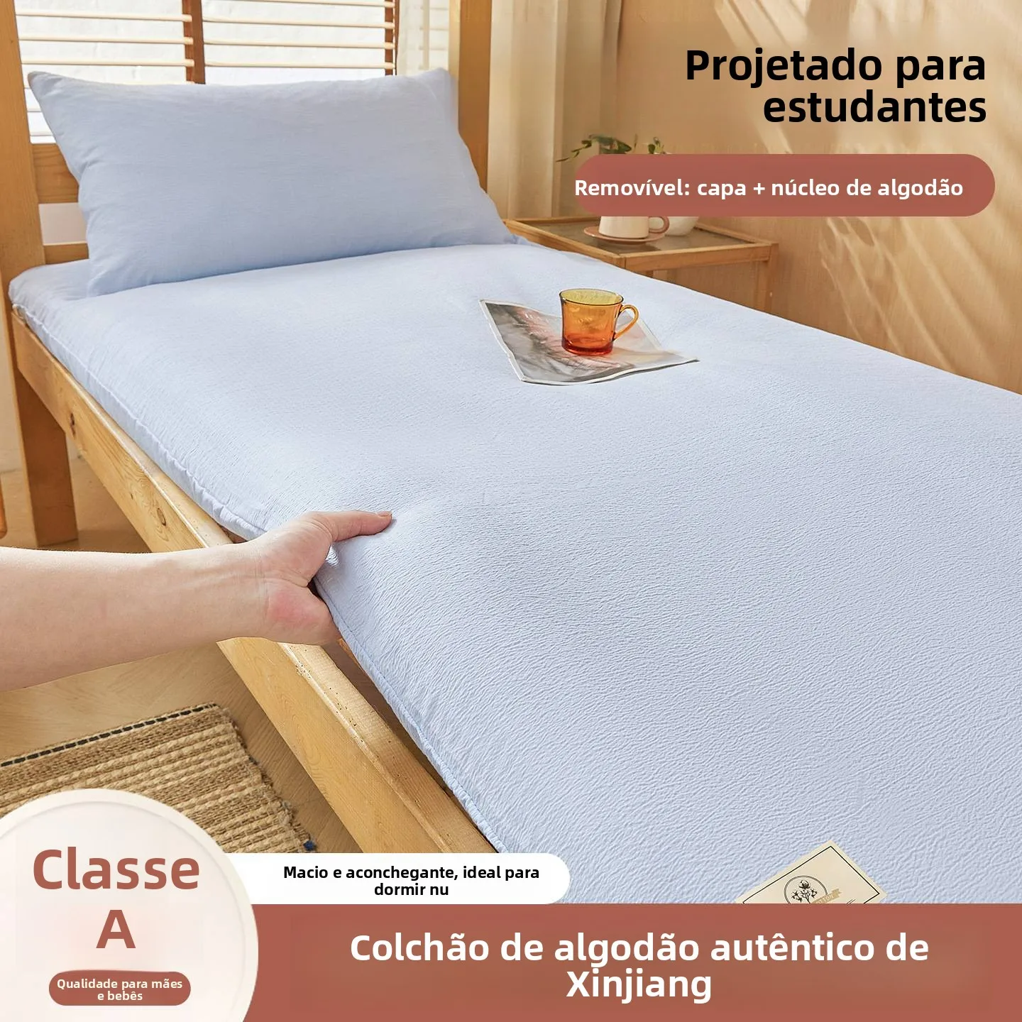 soft-cotton-mattress-pad-bedroom-home-use-student-dormitory-single-bed-base-layer-quiltable-all-seasons-polyester-fabric-cover
