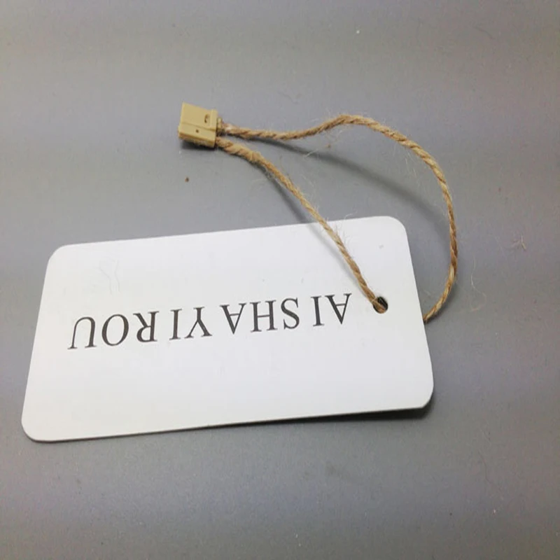 

Top-Quality Thin Hemp Rope Hang Tag Sling String Buckle Brown Cords Garment Clothing Thread Tag Cords Tags Ropes 500 PCS/Lot